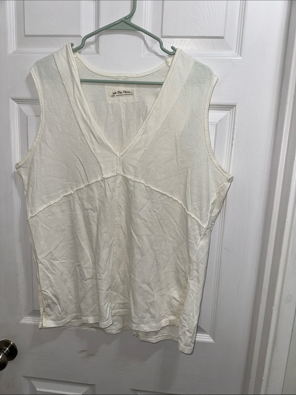We The Free Cream V-Neck Sleeveless Tank Top